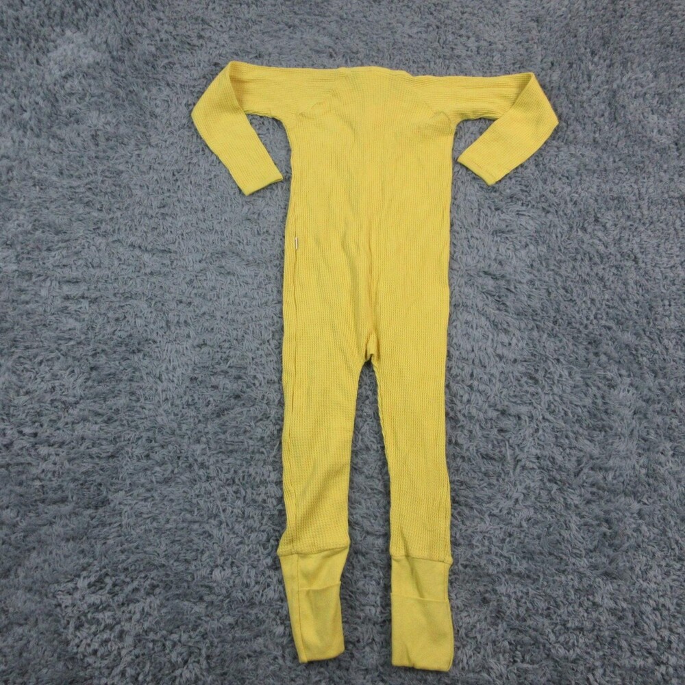 Bonds Coverall One Piece Kids 4 Yellow Eco Thermal Waffle Knit Zip Pajamas NWT - Picture 14 of 16